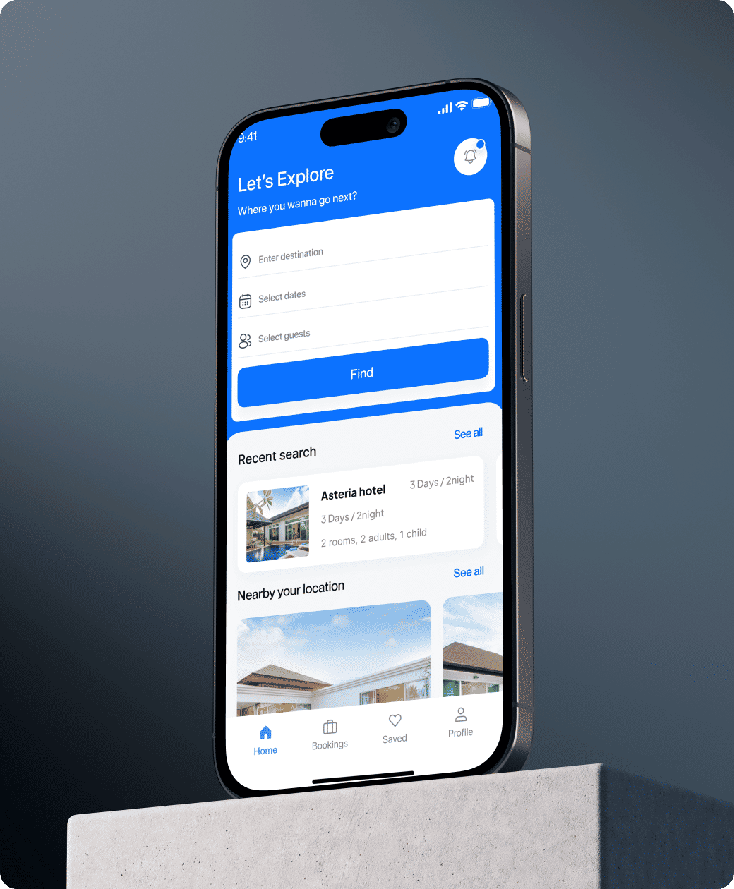 onceadev projects BOOKING VISTA Hotel booking MOBILE APPLICATION