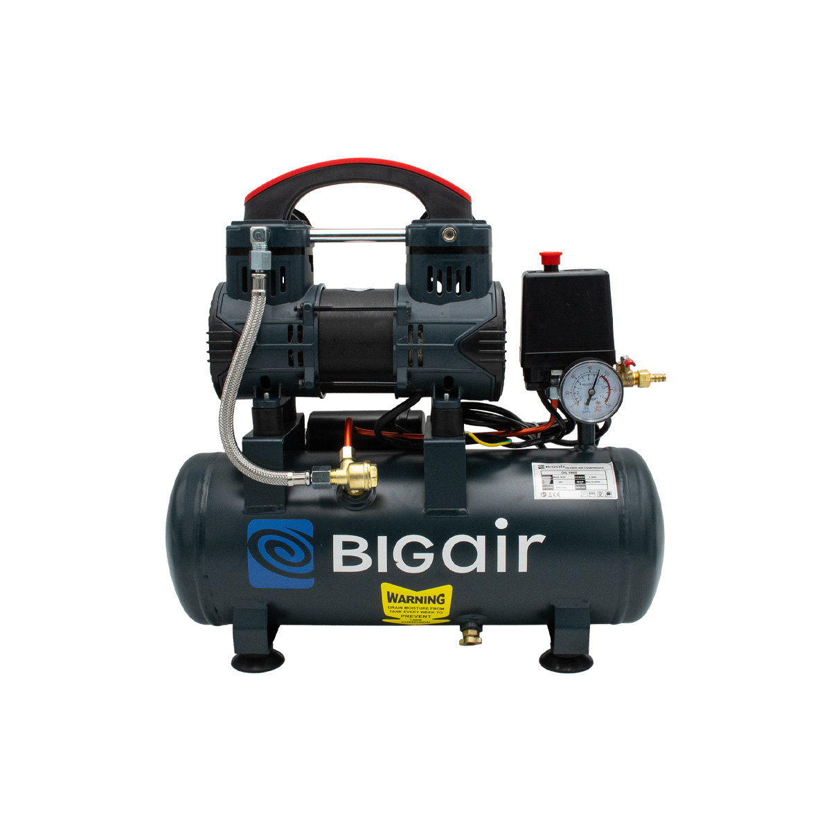 ปั๊มลม บิ๊กแอร์ (Bigair) BAO1010 1.5HP 10ลิตร ไม่ใช้น้ำมัน