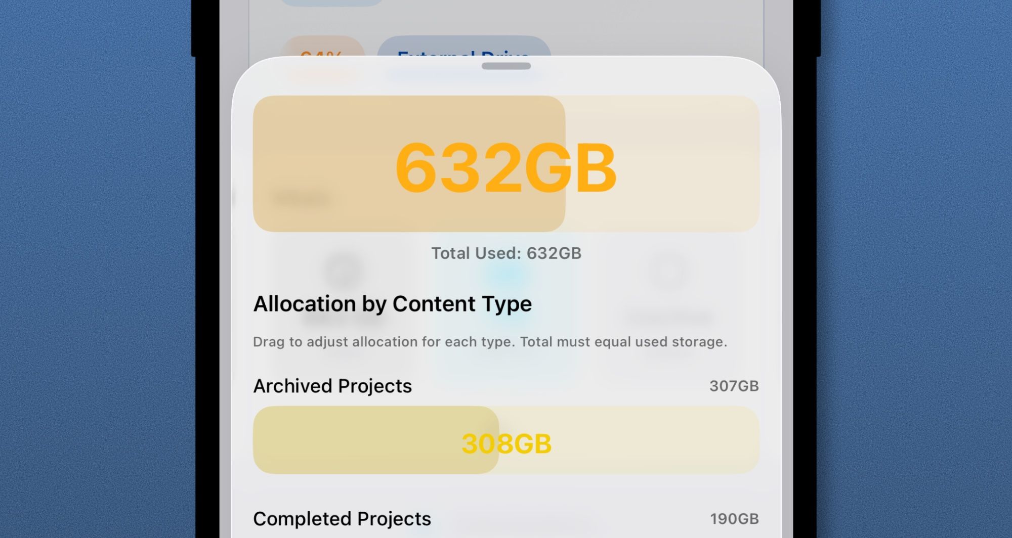 Quickly adjust usage