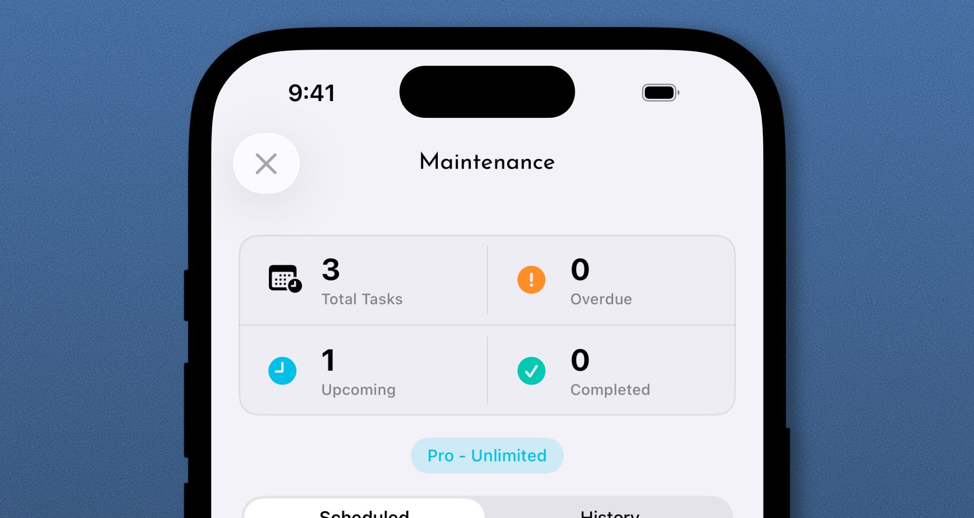 Maintenance schedules