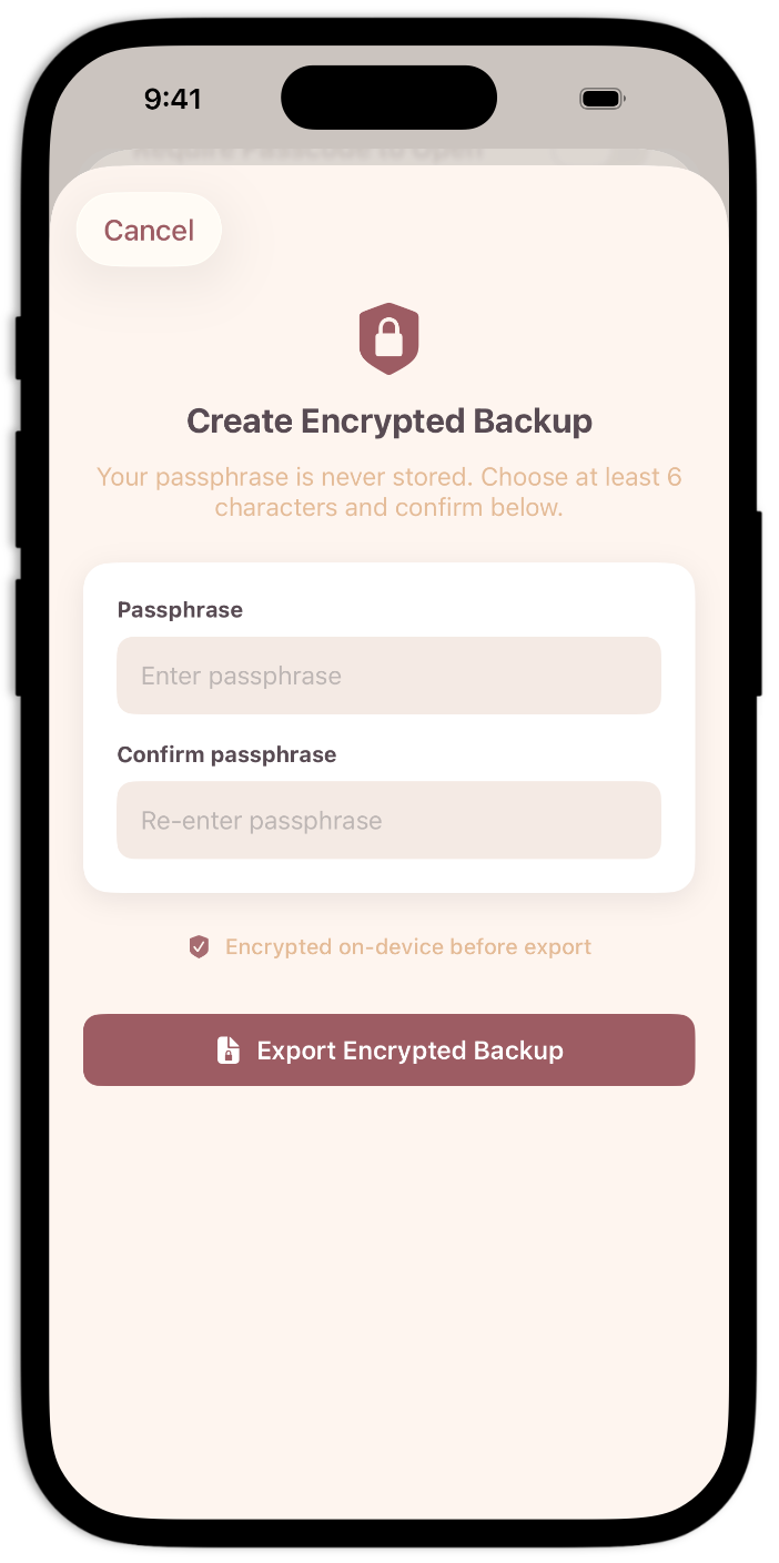 Create encrypted backup