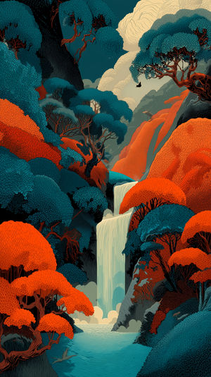 Waterfall Forest Vista