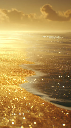 Golden Beach Glow - Premium iPhone Lock Screen Wallpaper