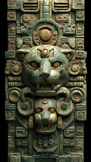 Ancient Jaguar Stone - Premium iPhone Lock Screen Wallpaper