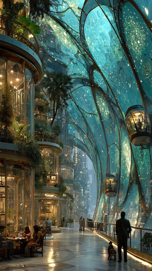 Futuristic Glass Canopy Corridor