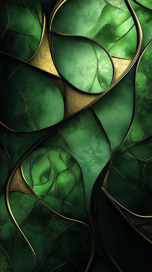 Abstract Green Gold Wallpaper