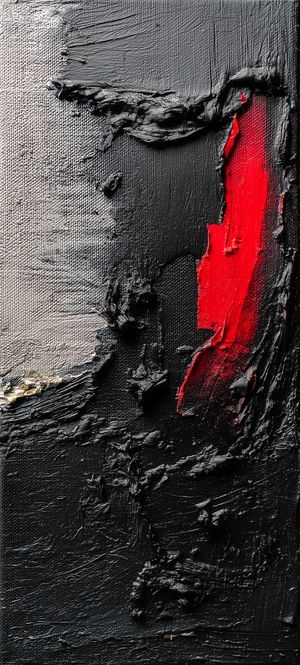 Abstract Red and Black Canvas