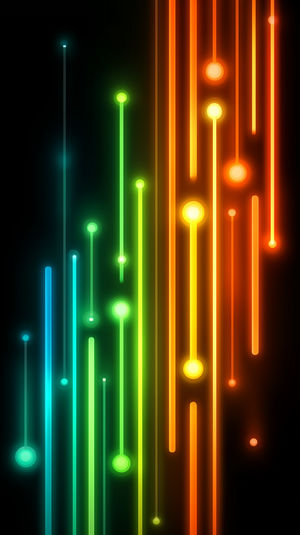 Vertical Neon Light Streams