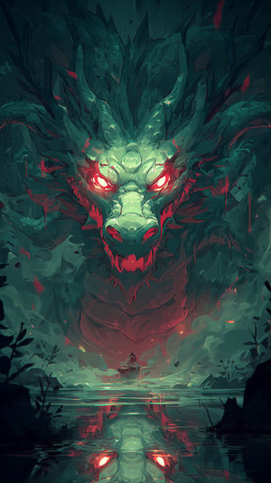 Dragon Reflection on Water