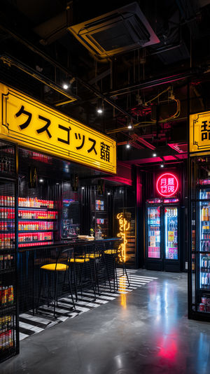 Cyberpunk Neon Bar