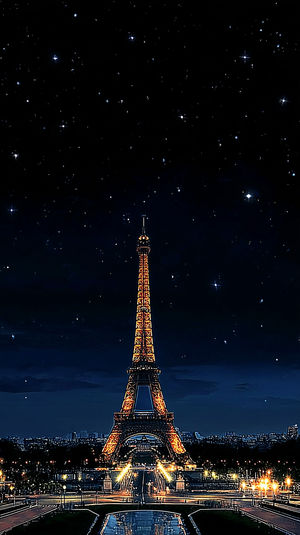 Eiffel Tower Starry Night