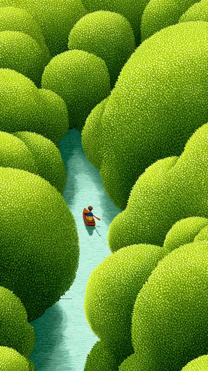 River Through Green Canopies