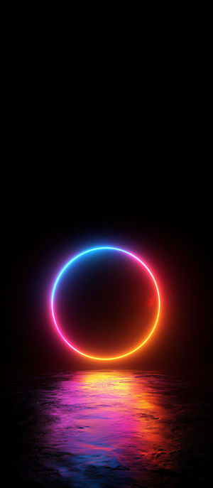 Glowing Neon Circle Reflection