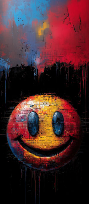 Abstract Smiley Face Art