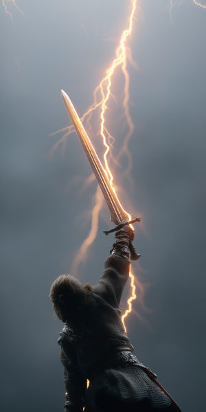 Lightning Sword Ascension - Download HD iPhone Lock Screen Wallpaper