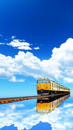 Yellow Train Reflection