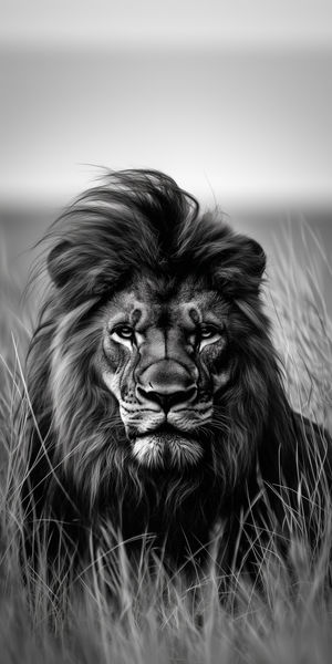 Lion Portrait in Monochrome