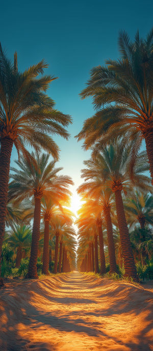 Palm Tree Sunrise Path