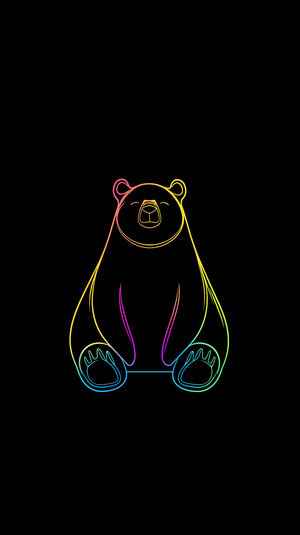 Neon Bear Rainbow Glow