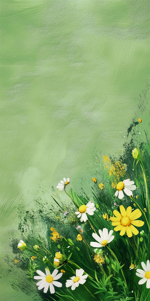 Daisy Meadow Green Art