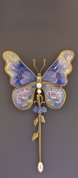 Elegant Butterfly Brooch - Premium iPhone Lock Screen Wallpaper