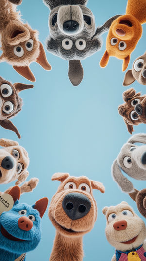 Cute Furry Puppets - Download HD iPhone Lock Screen Wallpaper