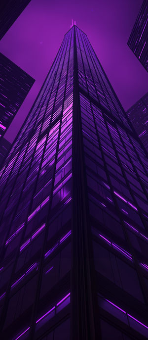 Purple Neon Skyscraper Tower