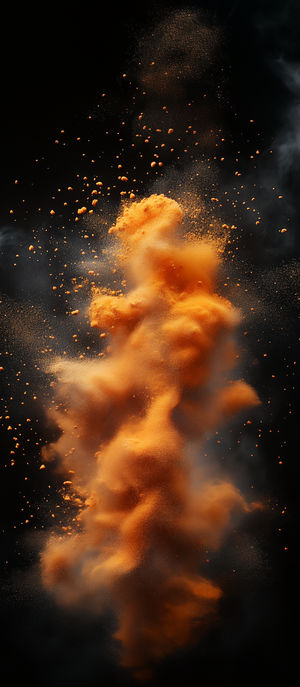Orange Powder Explosion Art