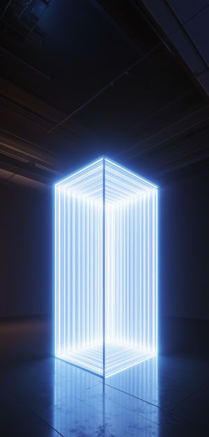 Futuristic Neon Light Cube