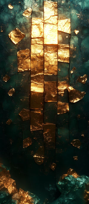 Gold Metallic Abstract Art