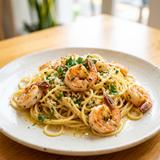 Garlic Prawn and Cream Spaghetti
