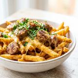 Chicken Sausage and Cheese Fries