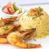 Camaron (3 pieces) Kréol Style (rice & salad)