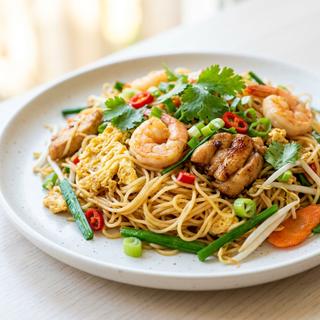 Fried Sao Foon Chicken / Egg / Shrimp