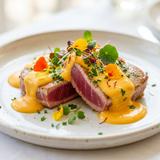 Semi-cooked Tuna with Zabaione Sauce