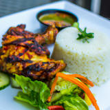Dragon Chicken with Rice & Salad