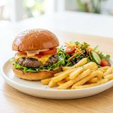 Beef Burger with French Fries & Salad