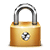 Ikon gembok emas menandakan situs aman