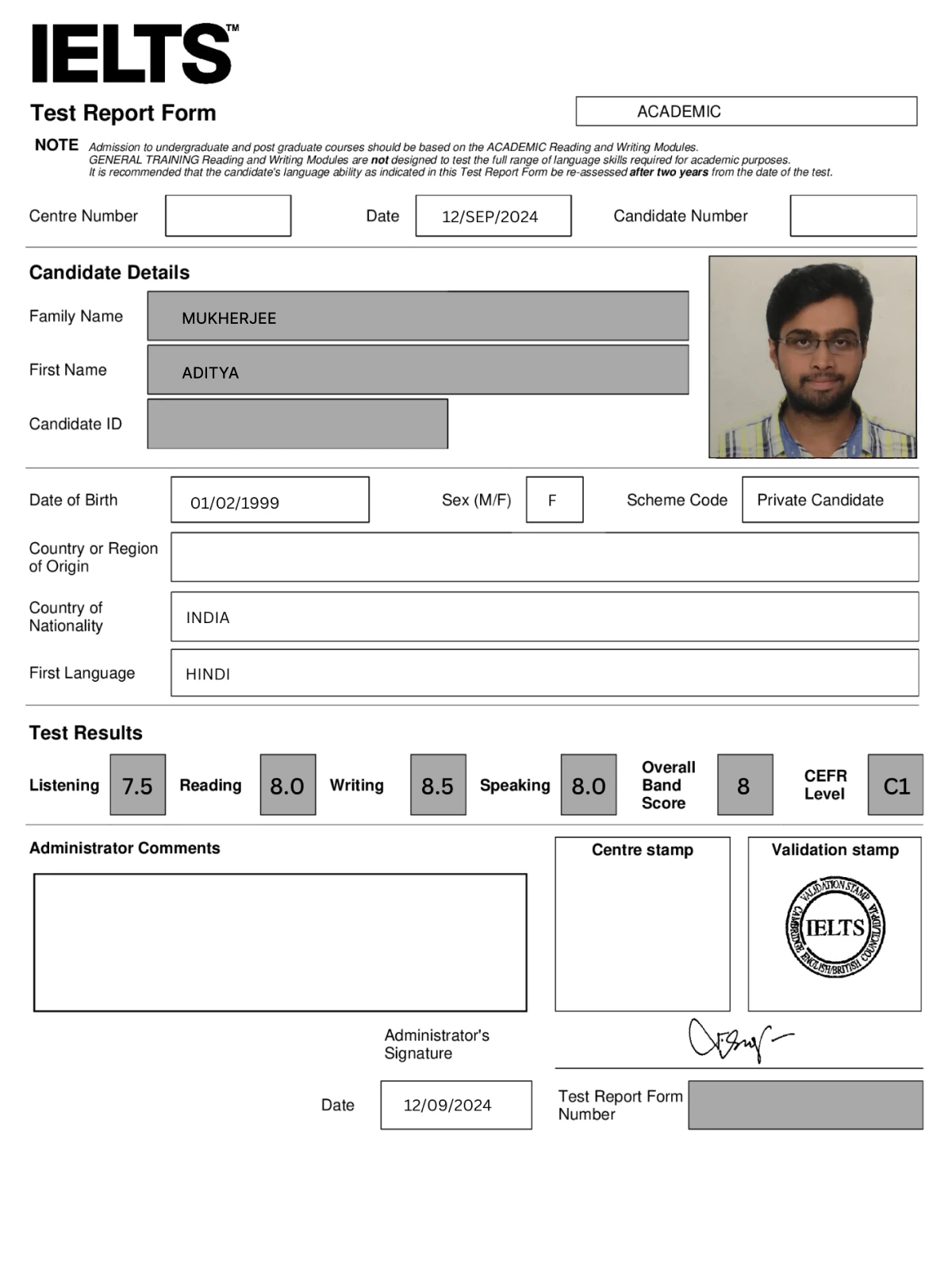 example score card 3