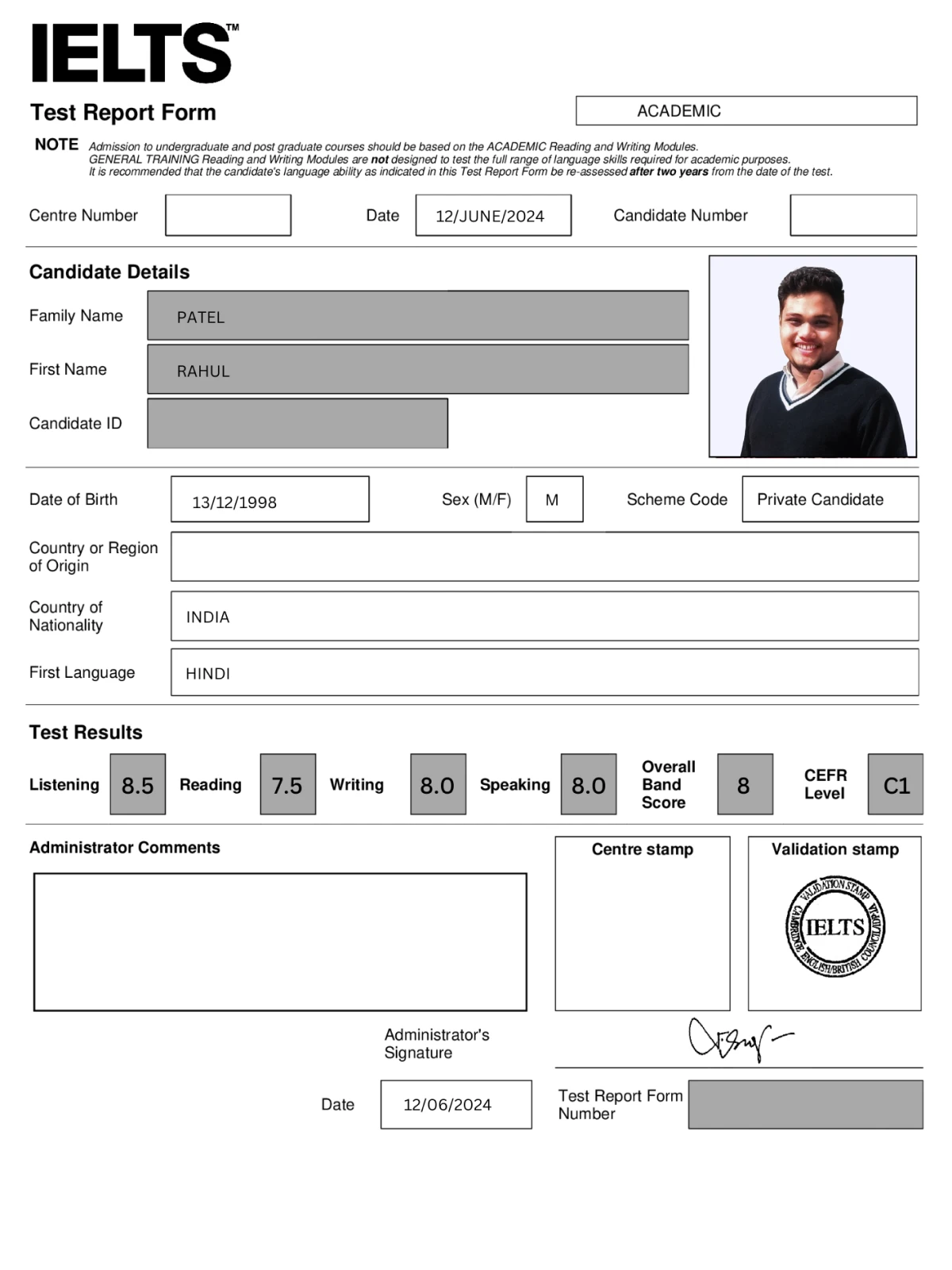 example score card 5