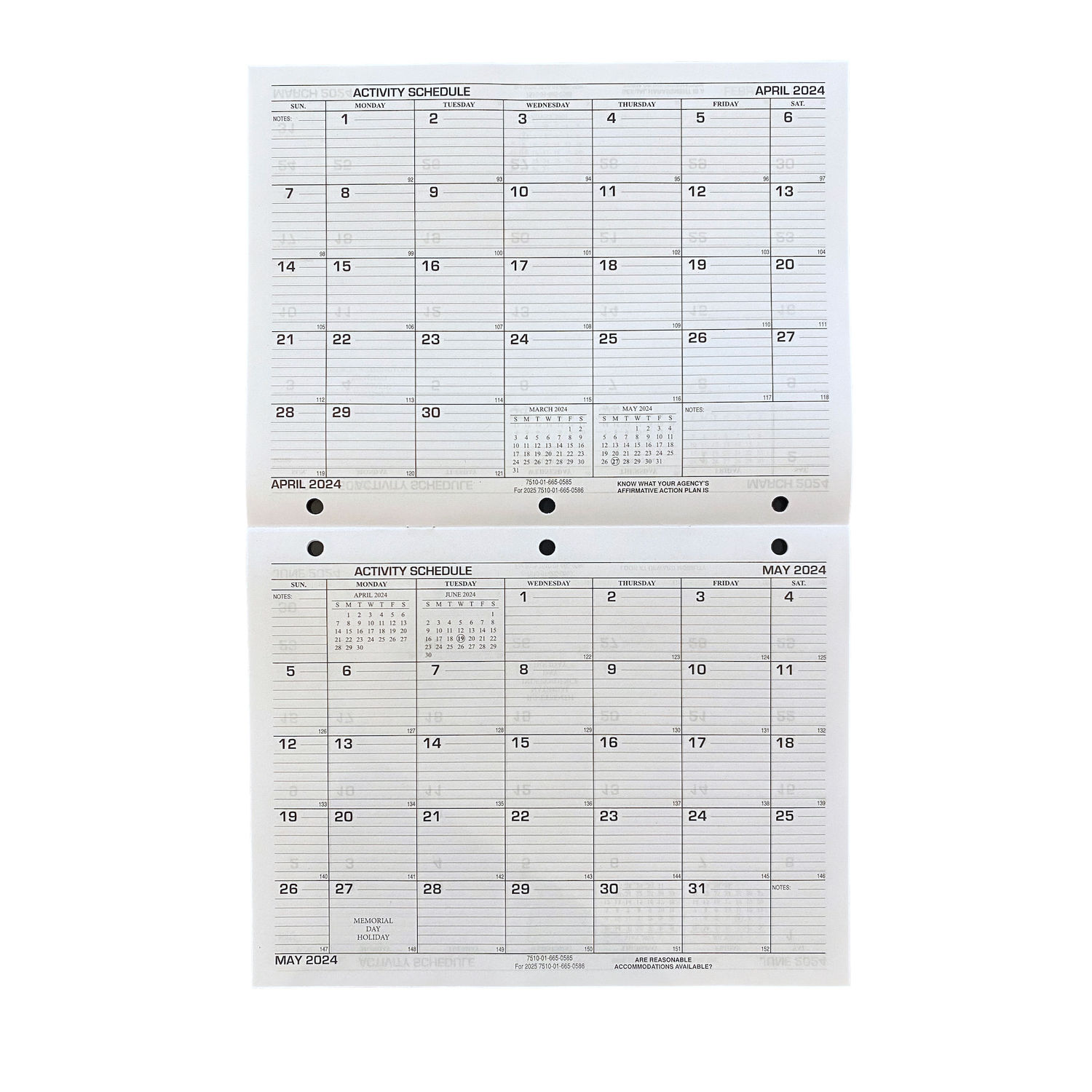 Unicor 2025 Activity Schedule — 10Pack — UCR6650581