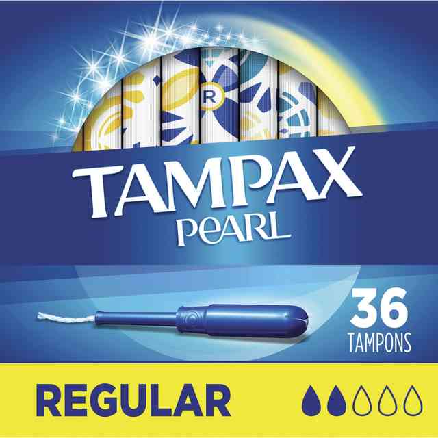 Pearl Regular Tampons, Plastic Applicator, 36/Box, 12 / Carton, Anti-leak,  Comfortable, Unscented