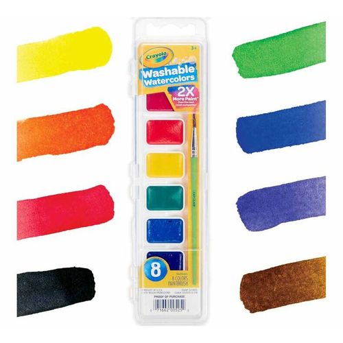 12 Colorations® Washable Watercolor Paint Palettes, 8 colors each