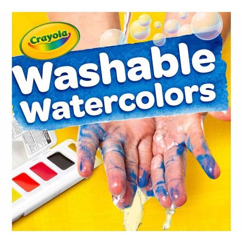 Crayola Non-Toxic Washable Semi-Moist Watercolors Paint Set in Plastic Pan,  16 Ea 