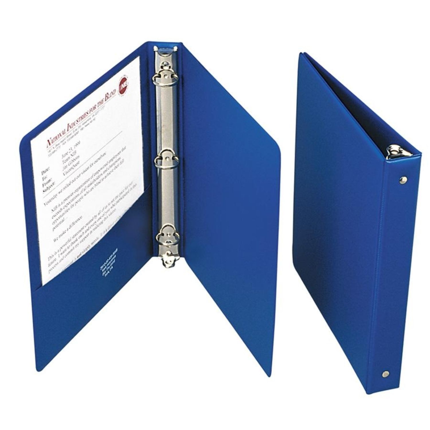 Sewn Leatherette 3 Ring Binder 12X12 Bright Blue