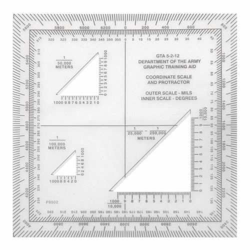 Military Coordinate Scale Protractor