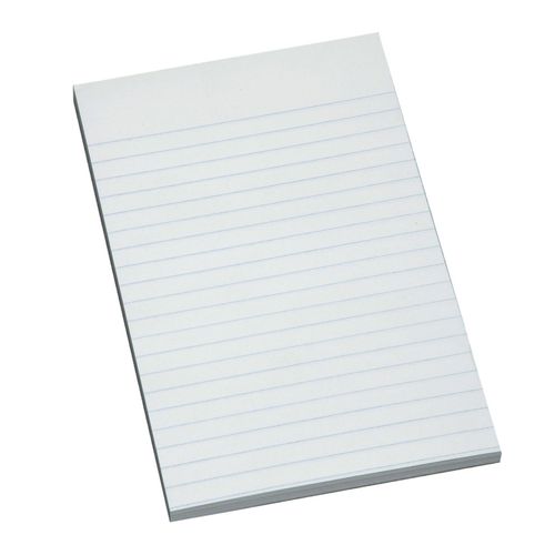 SKILCRAFT Writing Pad - 5 x 8, Junior-Size, Without Margin, White - 100  Sheets - 16 lb Basis Weight - 5 x 8 - 12Dozen - White Paper