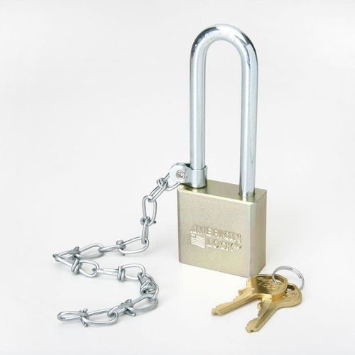 SKILCRAFT Solid Steel Case Padlock with Chain