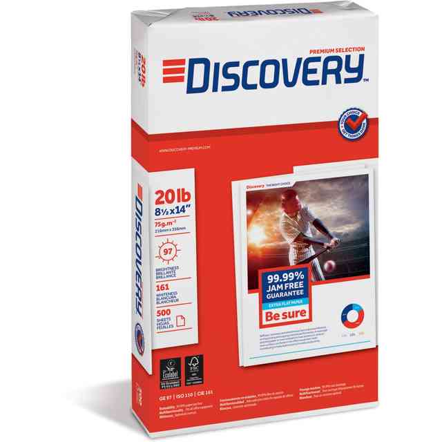 Discovery Premium Multipurpose Paper - Anti-Jam - White - 97 Brightness - Letter - 8 1/2 Discovery Premium Multipurpose Paper - Anti-Jam - White - 97 Brightness - Letter - 8 1/2