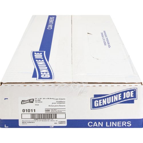 Genuine Joe Clear Trash Can Liners